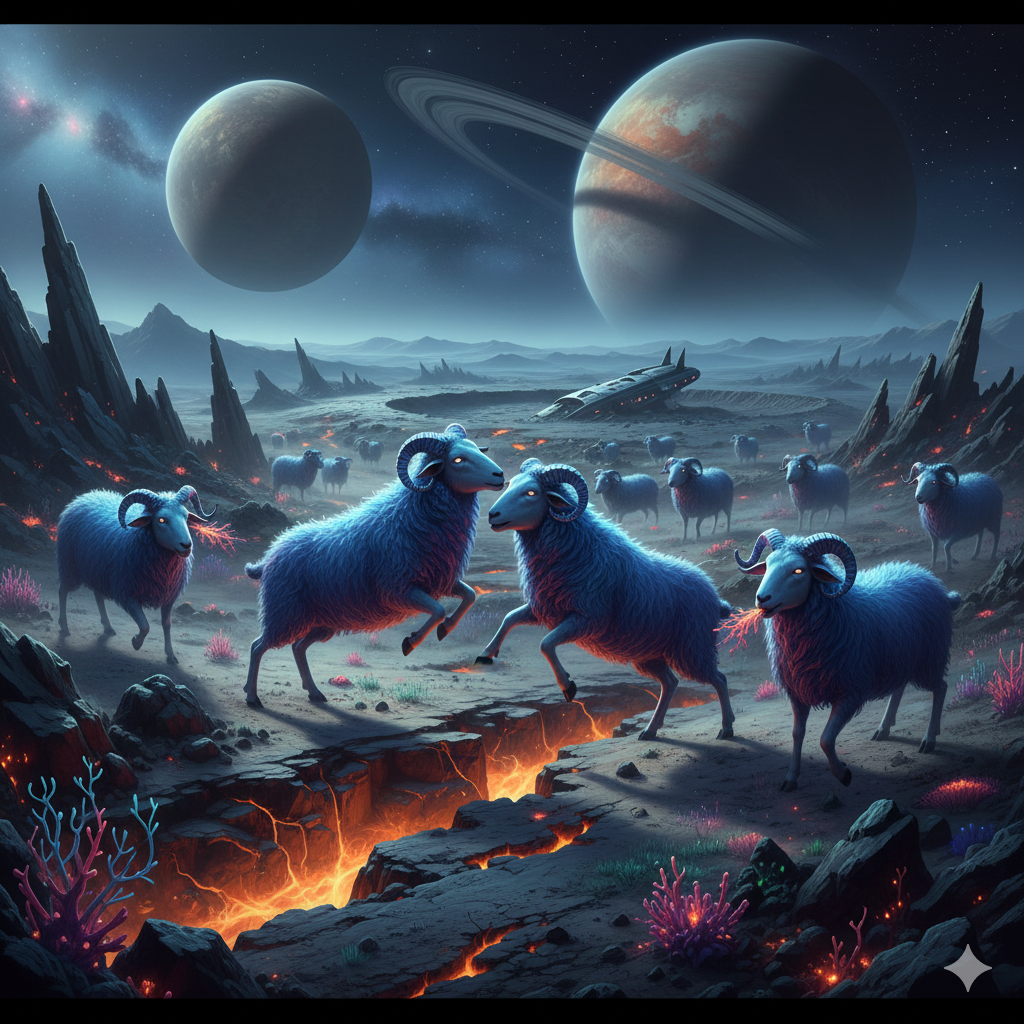 Wettbewerbsgeschichte: Mondschafe gone wild